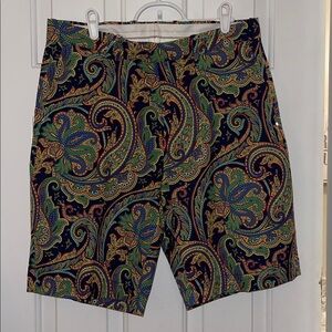 RLX Ralph Lauren Men's Paisley Performance Stretch Flat Front Golf Chino Shorts